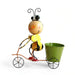 Melita Metal Bee Sitting On Bike With Pot 33X14X35.6Cm - Yellow Pan Home