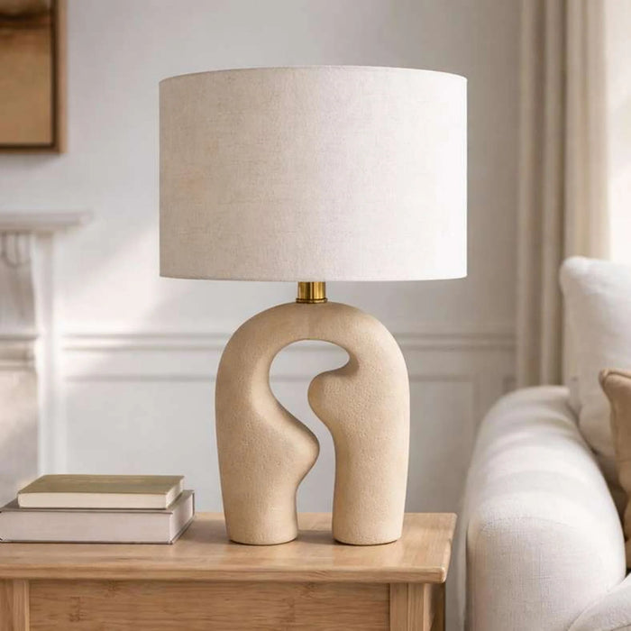 Mellow E27 Abstract Shaped Polyresin Table Lamp 30X53.5Cm - Natural