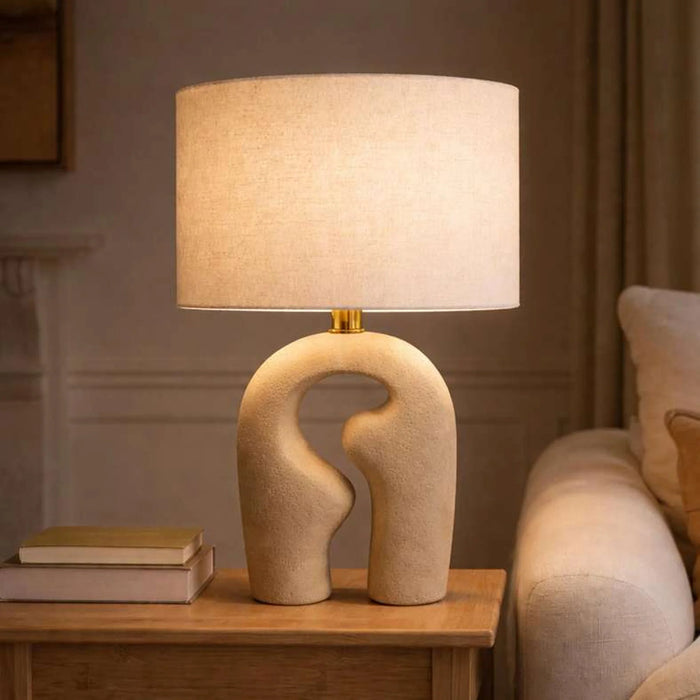 Mellow E27 Abstract Shaped Polyresin Table Lamp 30X53.5Cm - Natural