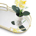 Melora Oval Metal Tray With Glass Mirror 32X18X4.6Cm- Gold Pan Home