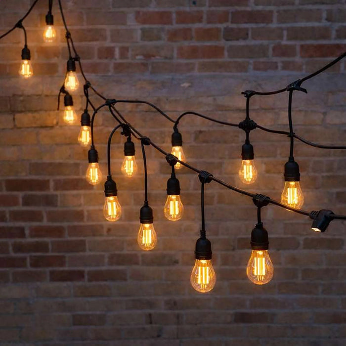 Melow Night Outdoor String Light With 20 E27 S14 Led Bulb 1.2W Ip65 Waterproof 10M Cord Extendable