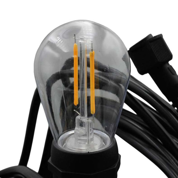 Melow Night Outdoor String Light With 20 E27 S14 Led Bulb 1.2W Ip65 Waterproof 10M Cord Extendable