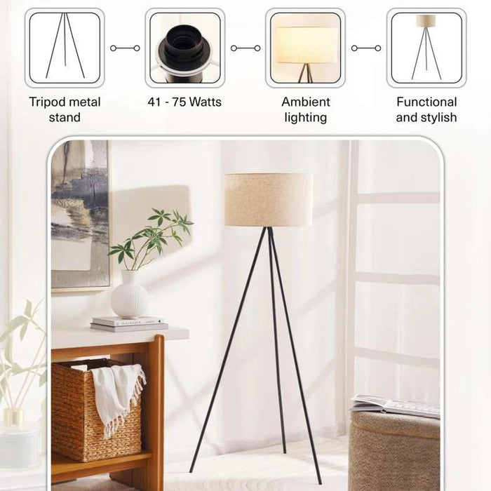 Melvin E27 Floor Lamp - Black Pan Home