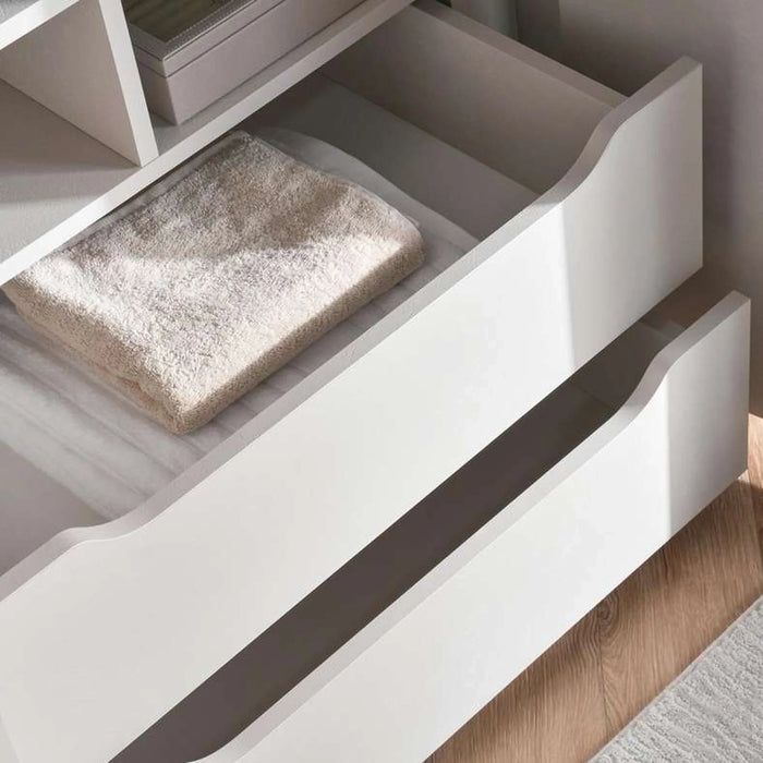 Mercan 6 Door Wardrobe With Mirror - Cream