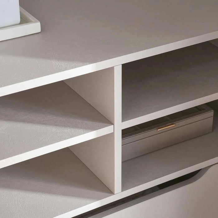 Mercan 6 Door Wardrobe With Mirror - Cream