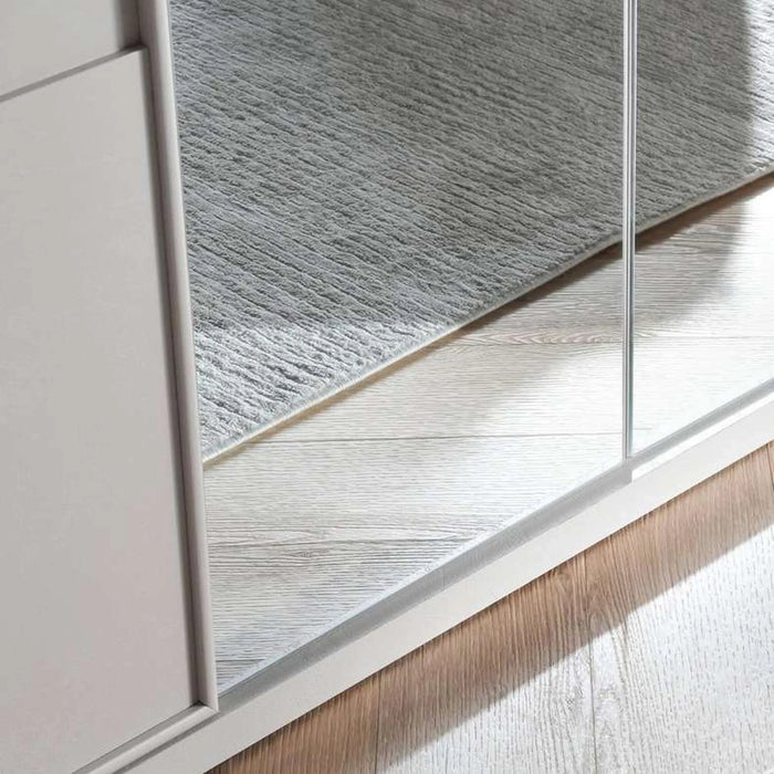 Mercan 6 Door Wardrobe With Mirror - Cream