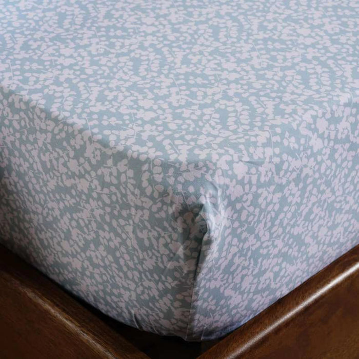 Mere Floral Fitted Sheet 120X200+33Cm - Blue