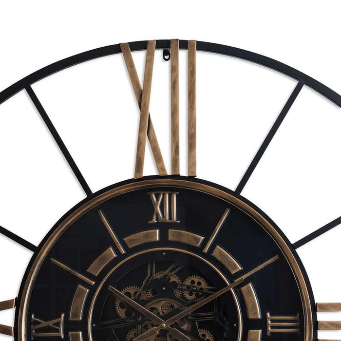 Meridian Gear Wall Clock Dia 120Cm - Black Pan Home