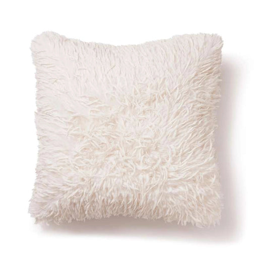 Merion Mangolian Faux Fur Filled Cushion - White Pan Home
