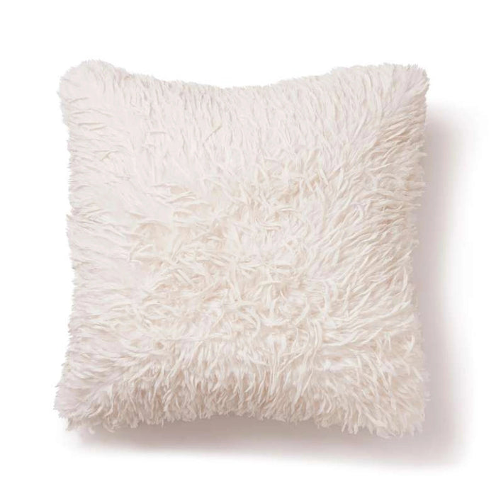 Merion Mangolian Faux Fur Filled Cushion - White Pan Home