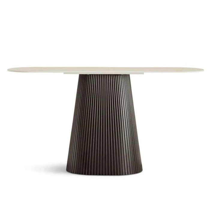 Merla Console Table Sintered Stone - Beige & Black Pan Home
