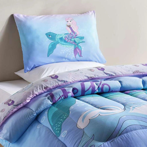 Mermaid 2-Piece Single  Comforter Set 135X220Cm - Sky Blue Pan Home