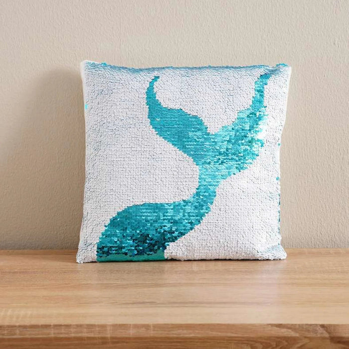 Mermaid Sequins Filled Cushion 33X33Cm - Blue Pan Home