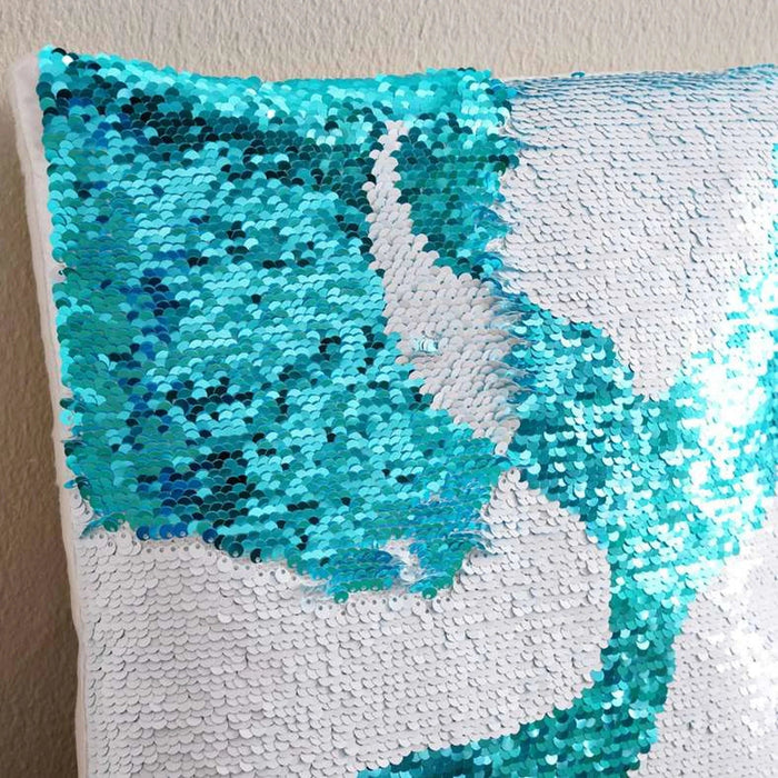 Mermaid Sequins Filled Cushion 33X33Cm - Blue Pan Home