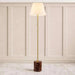 Mermax E27 Marble Base Floor Lamp With Pull Switch 42X165Cm - Satin Brass/Red Pan Home