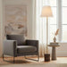 Mermax E27 Marble Base Floor Lamp With Pull Switch 42X165Cm - Satin Brass/Red Pan Home