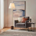 Mermax E27 Marble Base Floor Lamp With Pull Switch 42X165Cm - Satin Brass/Red Pan Home