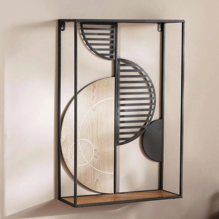 Merva Metal Wall Decor With Shelf 34.9X11.4X54.6Cm - Black