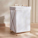 Mervin Canvas  Laundry Hamper With Metal Frame -36X33X60 Cm-Grey Pan Home