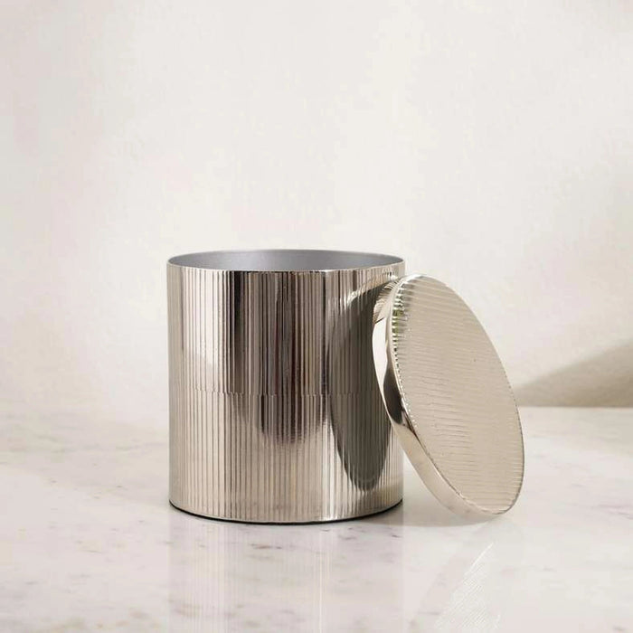 Meteor Metal Cotton Jar - Silver Pan Home