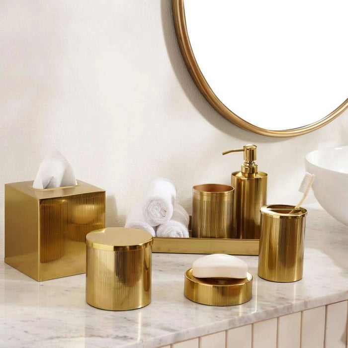 Meteor Metal Tissue Box Cover - Gold Pan Home