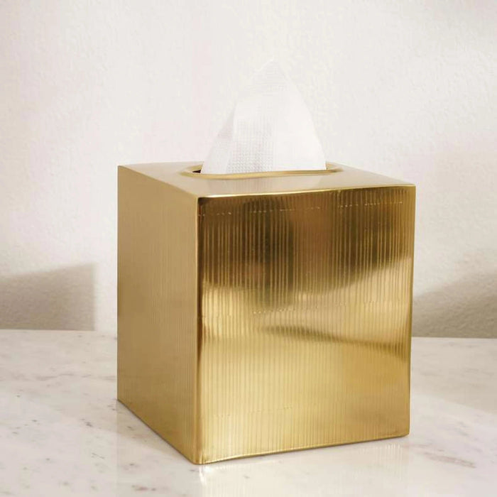 Meteor Metal Tissue Box Cover - Gold Pan Home