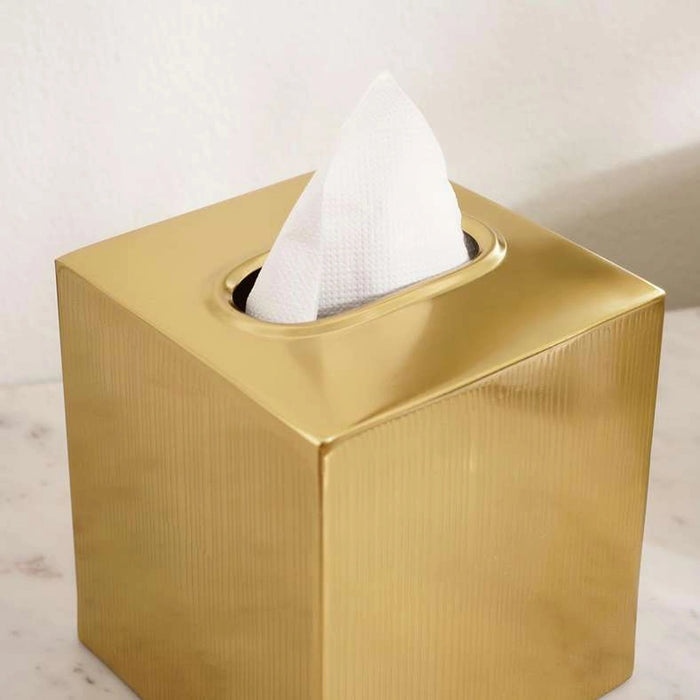 Meteor Metal Tissue Box Cover - Gold Pan Home