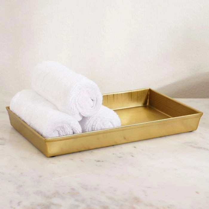 Meteor Metal Towel Tray - Gold Pan Home