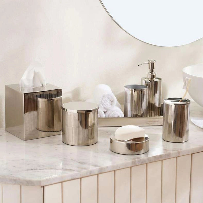 Meteor Metal Towel Tray - Silver Pan Home