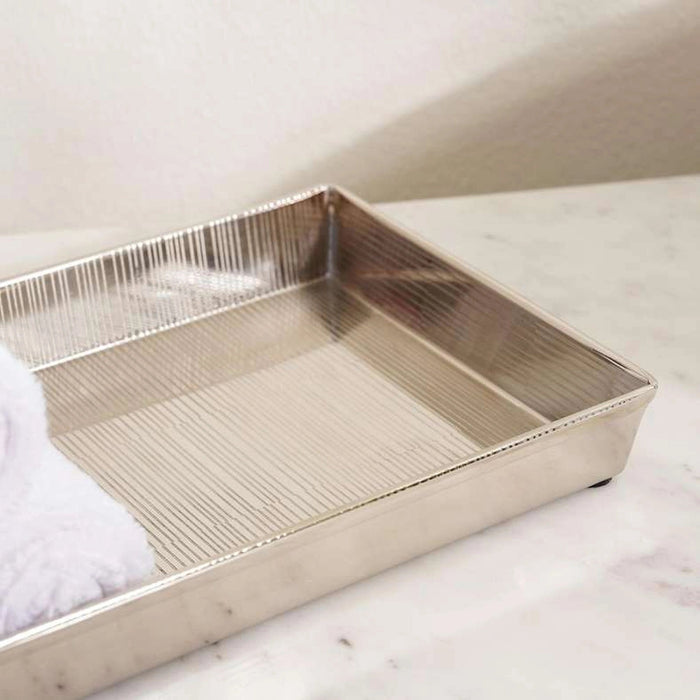 Meteor Metal Towel Tray - Silver Pan Home
