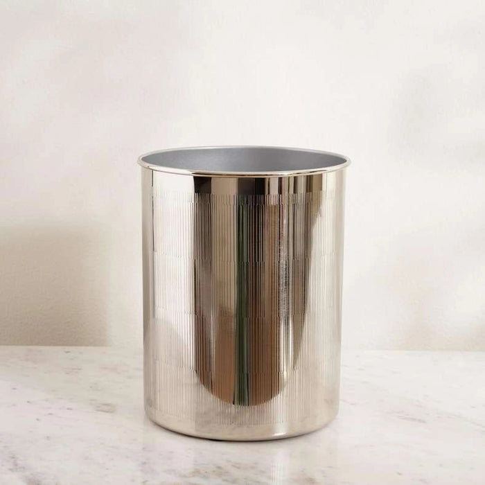 Meteor Metal Waste Bin - Silver Pan Home