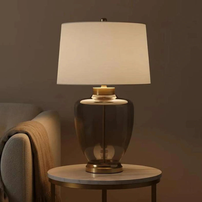 Mezona E27 Glass Table Lamp 43X71.5Cm - Antique Brass Pan Home