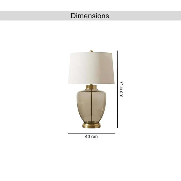 Mezona E27 Glass Table Lamp 43X71.5Cm - Antique Brass Pan Home