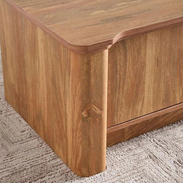 Mhara Coffee Table With 4 Door - Natural