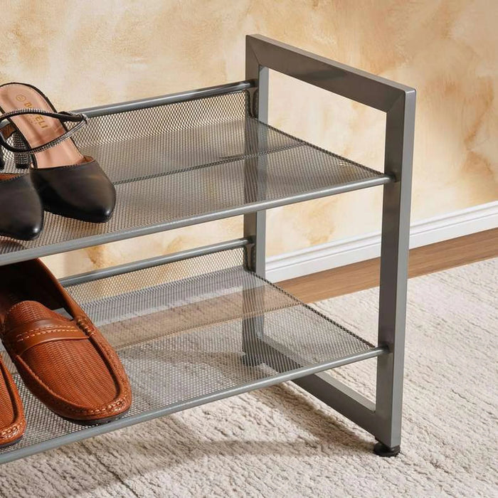 Miami 2-Tier Shoe Rack 74X30.5X43Cm - Grey