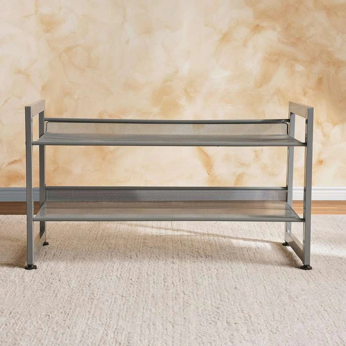 Miami 2-Tier Shoe Rack 74X30.5X43Cm - Grey