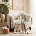 Miami Chunky Plaid Soft Throw With Fringes- 130X170Cm -Black Pan Home