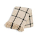 Miami Chunky Plaid Soft Throw With Fringes- 130X170Cm -Black Pan Home