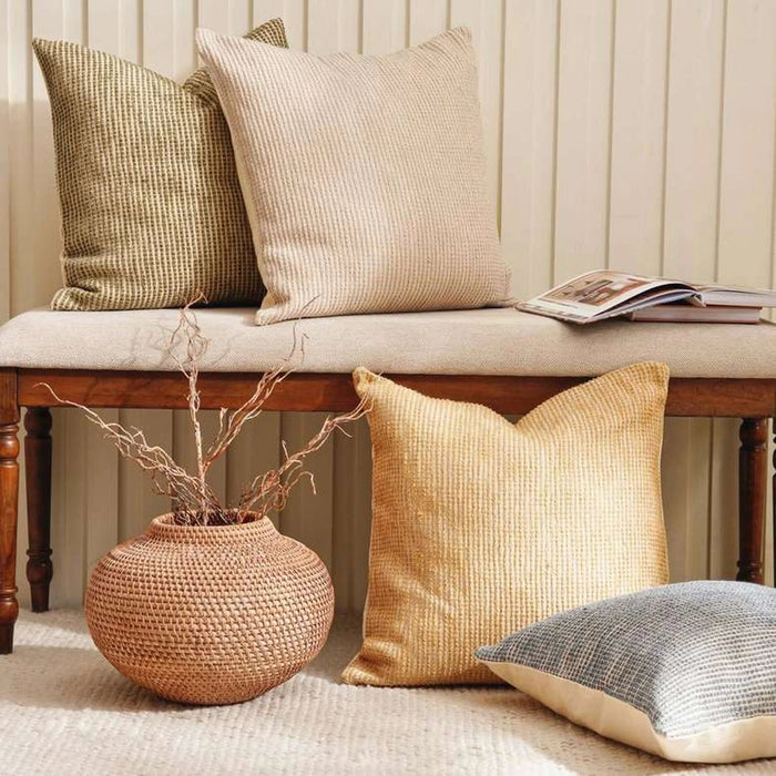 Miami Textured Cushion Cover 50X50Cm- Ochre Pan Home