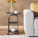 Michi End Table With 4 Wheel Metal Pan Home