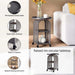 Michi End Table With 4 Wheel Metal Pan Home