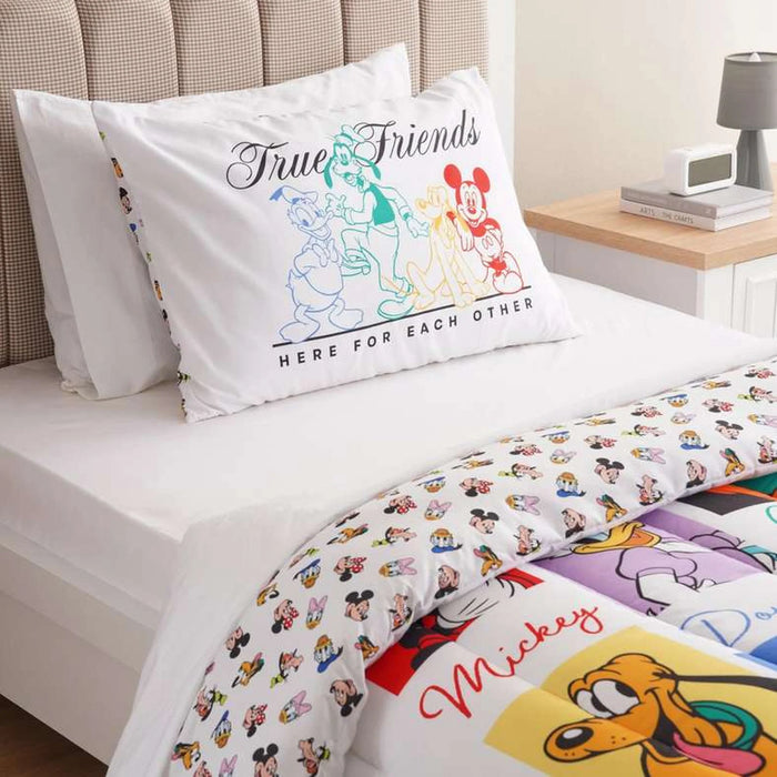 Mickey Friends 2 Pcs Microfiber Comforter Set 160X220Cm- Red