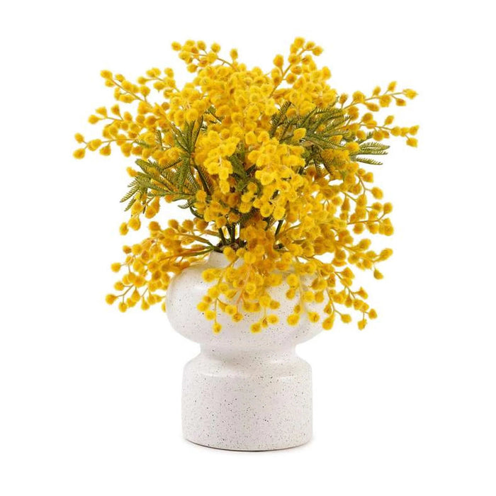 Mimosa Flower In Ceramic Pot H33Cm - Yellow Pan Home