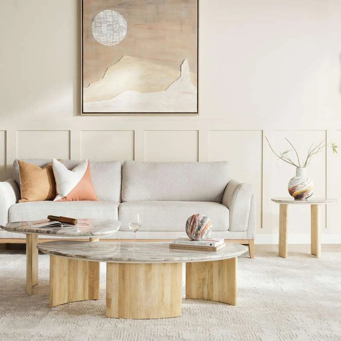 Minero End Table Marble - Grey & Natural