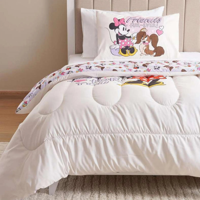 Minnie Love 2 Pcs Microfiber Comforter Set 135X220Cm- Red Pan Home