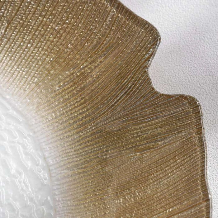 Mira Glass Charger Plate Dia32X1.5Cm -Champagne & White