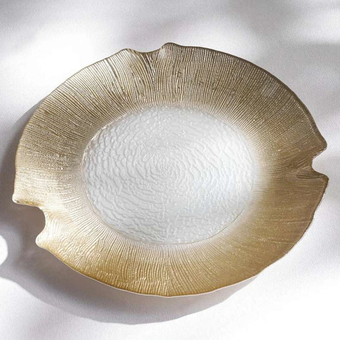 Mira Glass Charger Plate Dia32X1.5Cm -Champagne & White