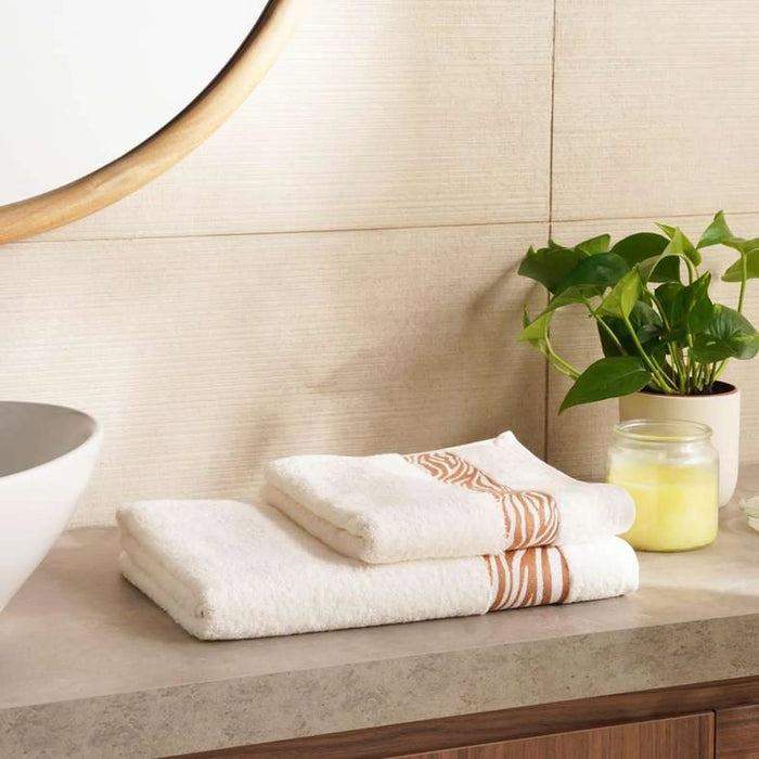 Mirage Border Bath Towel 70X140Cm-Beige