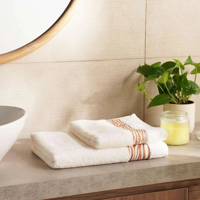 Mirage Border Hand Towel 50X90Cm-Beige