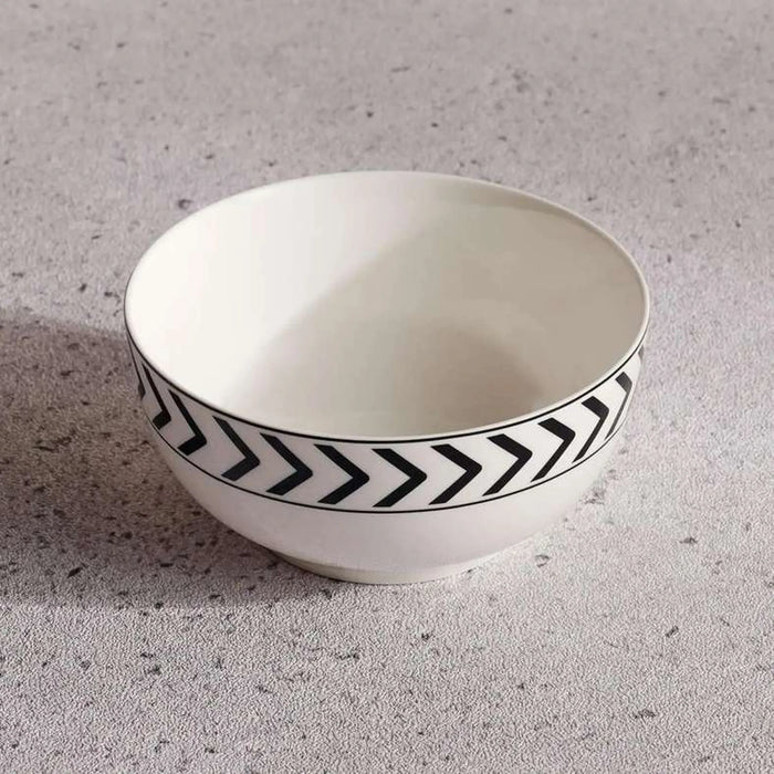 Mirage New Bone China Cereal Bowl Dia14Cm -Black & White